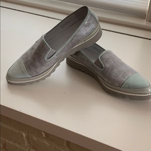 Donald Pliner suede and leather loafers